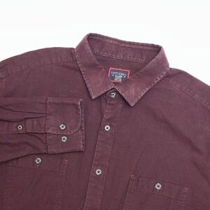 UNTUCKit Hemsworth Shirt Men XL Relaxed Fit Long Sleeve Maroon Button Up Flannel